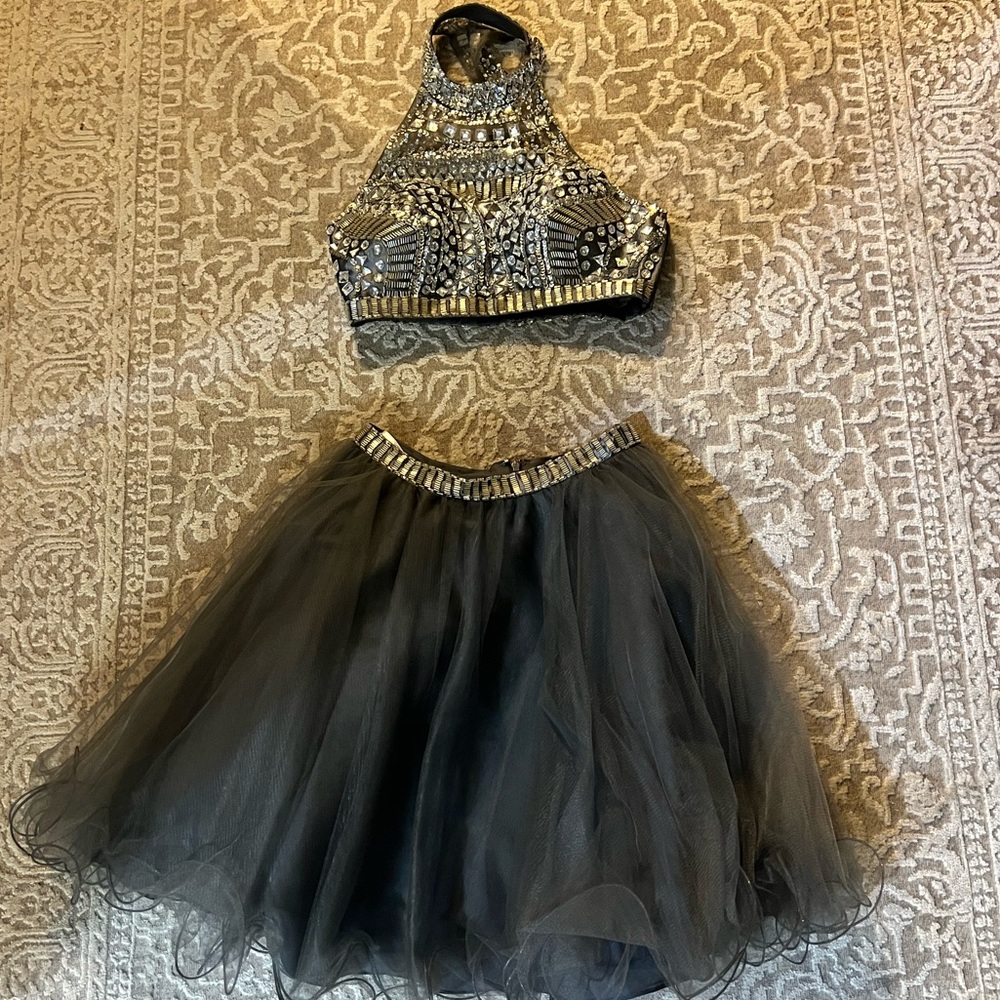 Rachel Allan two piece jewel and tulle dress, size 2